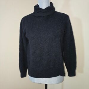 LL Bean Black 100% Cashmere Cowl/Turtleneck Sweater Women's XL Regular